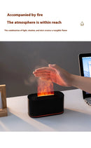 HOMEFISH Aromaterapia de sete cores, Lâmpada de óleo essencial para quarto, Umidificador de mesa com chama em tom de madeira, novo estilo!