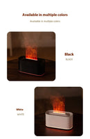 HOMEFISH Aromaterapia de sete cores, Lâmpada de óleo essencial para quarto, Umidificador de mesa com chama em tom de madeira, novo estilo!