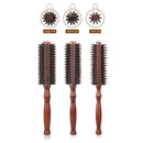 12 Style Wood Handle Round Rolling Brush Straight Twill Hair Comb Boar Bristle Round Barrel Hair Curling Brush Hairdressing Tool