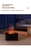 HOMEFISH Aromaterapia de sete cores, Lâmpada de óleo essencial para quarto, Umidificador de mesa com chama em tom de madeira, novo estilo!