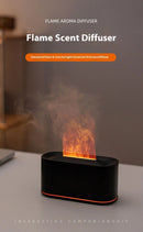 HOMEFISH Aromaterapia de sete cores, Lâmpada de óleo essencial para quarto, Umidificador de mesa com chama em tom de madeira, novo estilo!