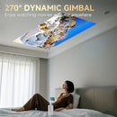 Mini projetor inteligente P30PRO Android 14 com Wi-Fi 6 e Bluetooth 5.0, suporta resolução 4K (1280 x 720p) e espelhamento de ecrã. Ideal para home theater.