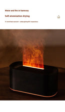 HOMEFISH Aromaterapia de sete cores, Lâmpada de óleo essencial para quarto, Umidificador de mesa com chama em tom de madeira, novo estilo!