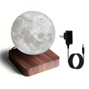 Luminária lunar magnética flutuante e giratória com base de madeira, 3 temperaturas de cor, luzes noturnas LED com impressão 3D para presentes exclusivos, decoração de quarto.