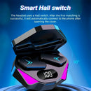 Fone de ouvido sem fio Bluetooth X15 TWS com display LED, microfone e cancelamento de ruído. Ideal para jogos.