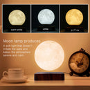 Luminária lunar magnética flutuante e giratória com base de madeira, 3 temperaturas de cor, luzes noturnas LED com impressão 3D para presentes exclusivos, decoração de quarto.