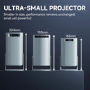 Mini projetor inteligente P30PRO Android 14 com Wi-Fi 6 e Bluetooth 5.0, suporta resolução 4K (1280 x 720p) e espelhamento de ecrã. Ideal para home theater.