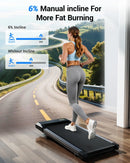 Foldable 6% Slope Under Desk Treadmills 2.5 HP Quiet Walking Pad Portable Remote Control LED Display 300LBS Exercise Walkingpad